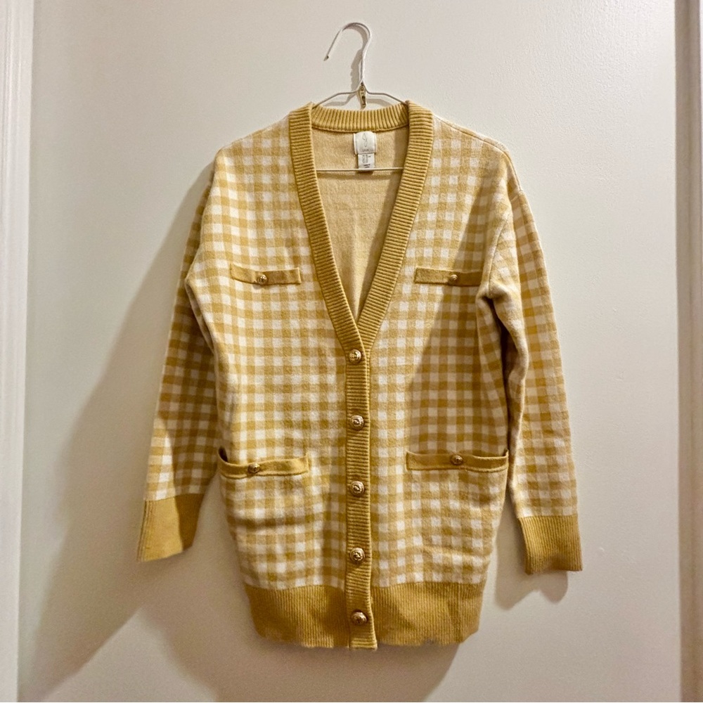 Joie checked oversized cardigan xs